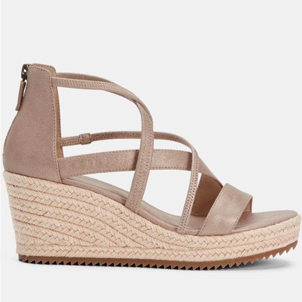 Eileen Fisher Wanda Metallic Suede Espadrille Size 11 New